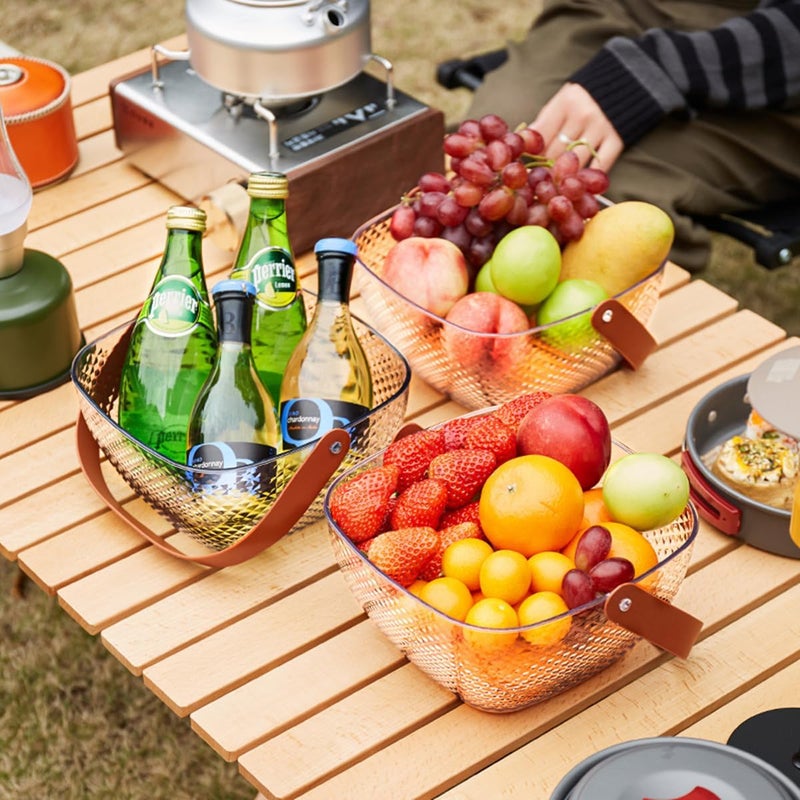 MineSign 4Pack Ice Bucket for Parties Beverage Cooler with Lid and Handle Wine Tub for Champagne Beer Drinks Fruit Basket for Outdoor Camping party Mimosa Bar-Clear - Image 1